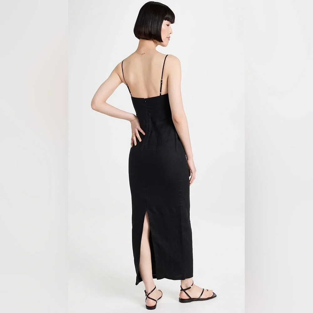 💫HP‼️💫 NWT Revolve RUMER 100% Linen “Bridget” Ring Maxi in Black, Size Large - Picture 5 of 17